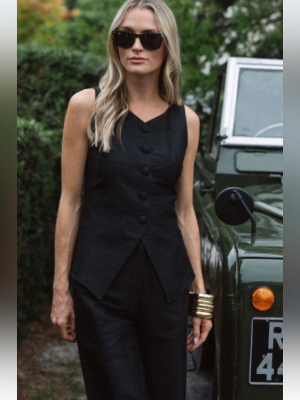 Julia Amory NWT Tess Vest Noir Dupioni Silk Size Small